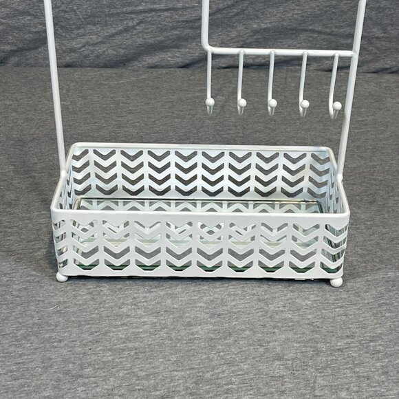 At Home Chevron Wire Jewelry Stand Organizer with Mirror Base - Picture 9 of 9